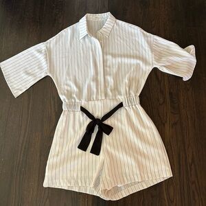 Bishop + young striped bow romper